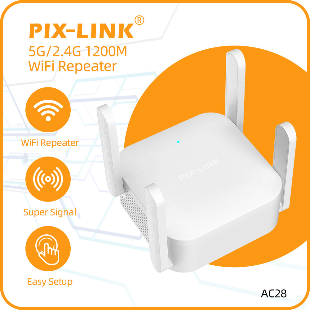 Portable Amplifier Mini - PIX-LINK AC281200mbps Draadloze Repeater Dual Band