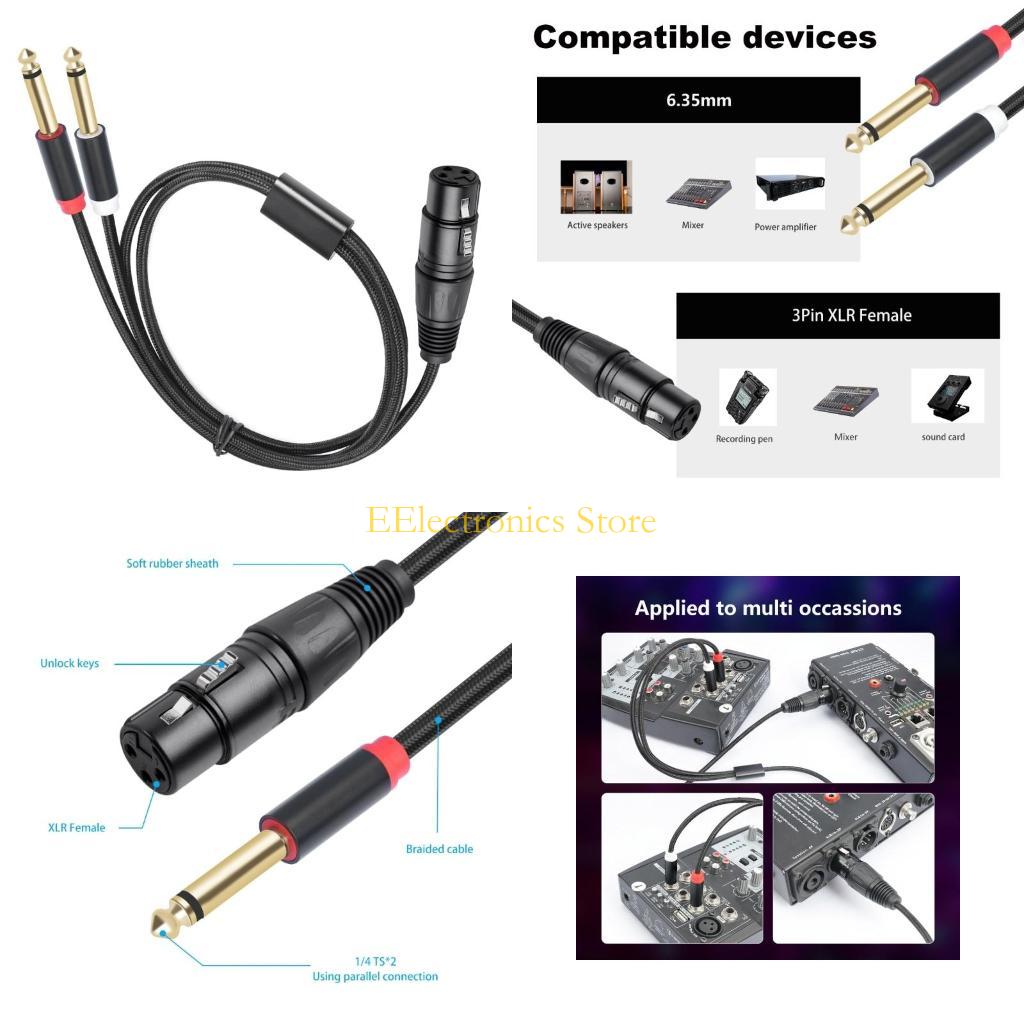 Audio And Music Splitter - B03C Vrouwelijke 3Pin naar 6,35 mm