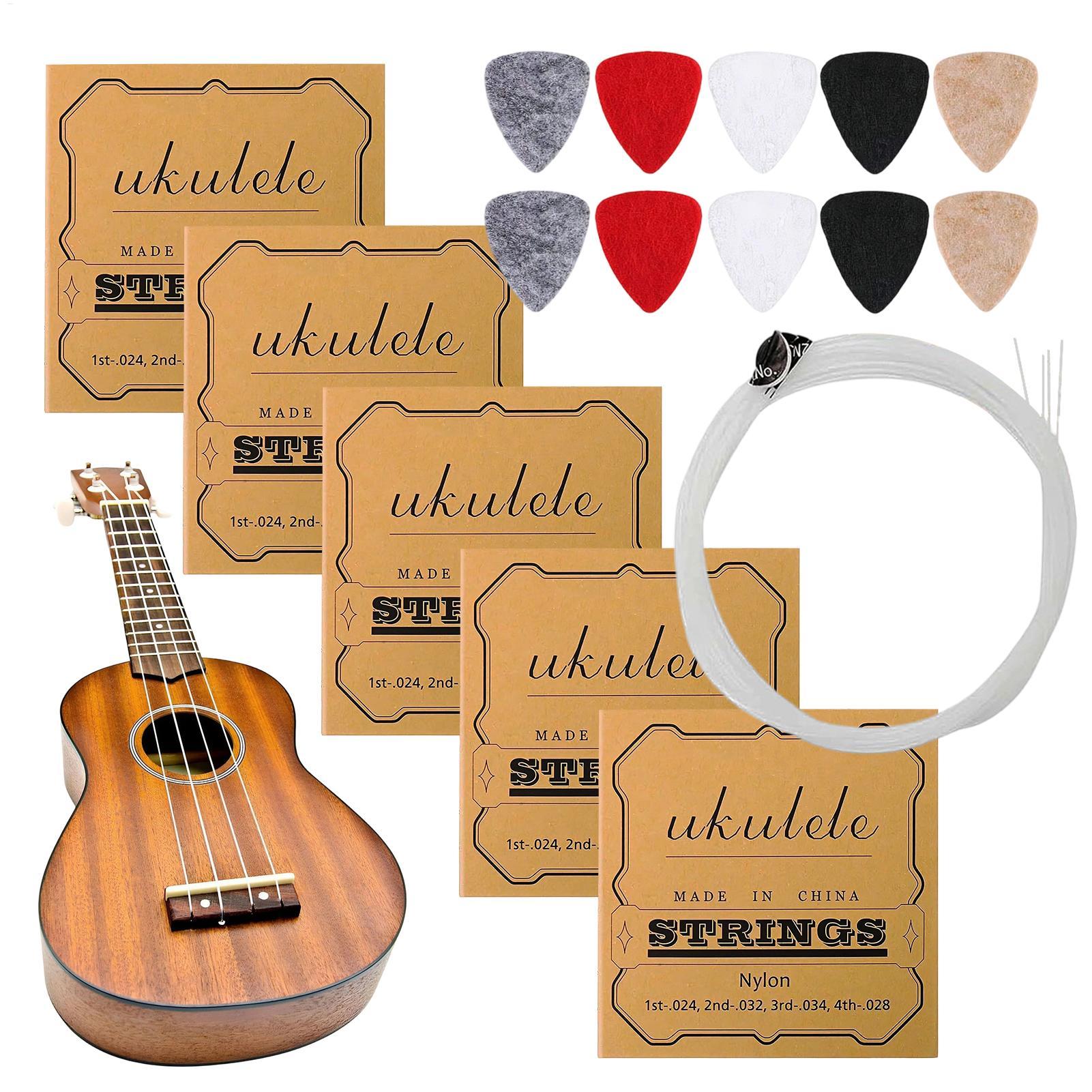 Ukulele Beginner Kit - 5 sets ukelelesnarenset Premium nylon vervangende