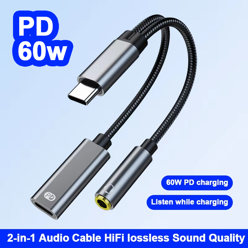 Audio And Music Splitter - Type C Male naar 3.5MM Jack