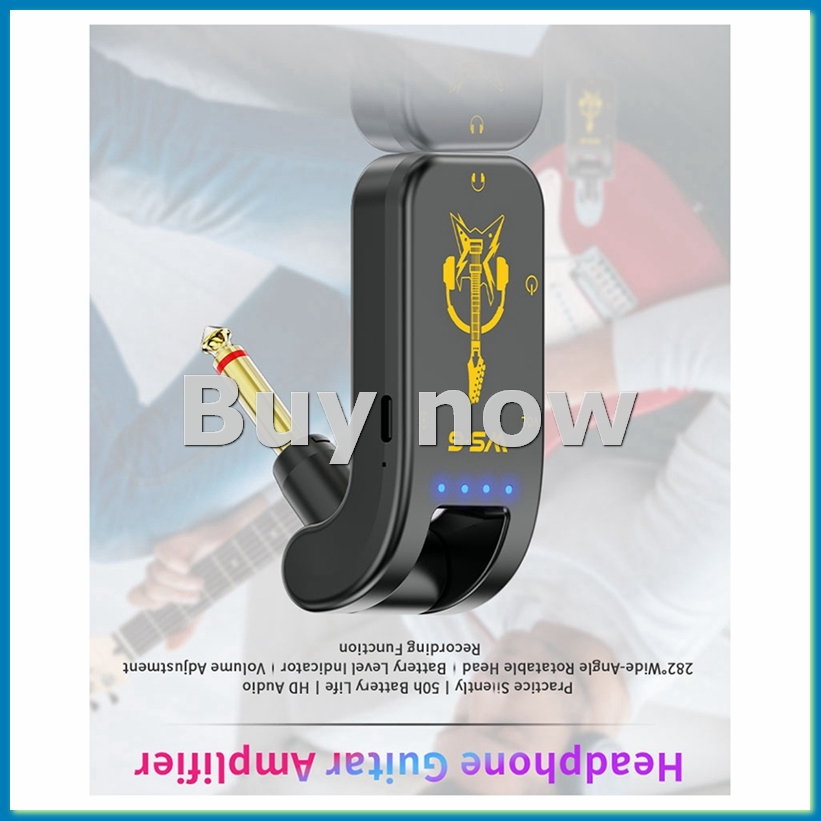 Portable Amplifier Mini - Draagbare gitaarhoofdtelefoon miniversterker met oplaadbare lithiumbatterij