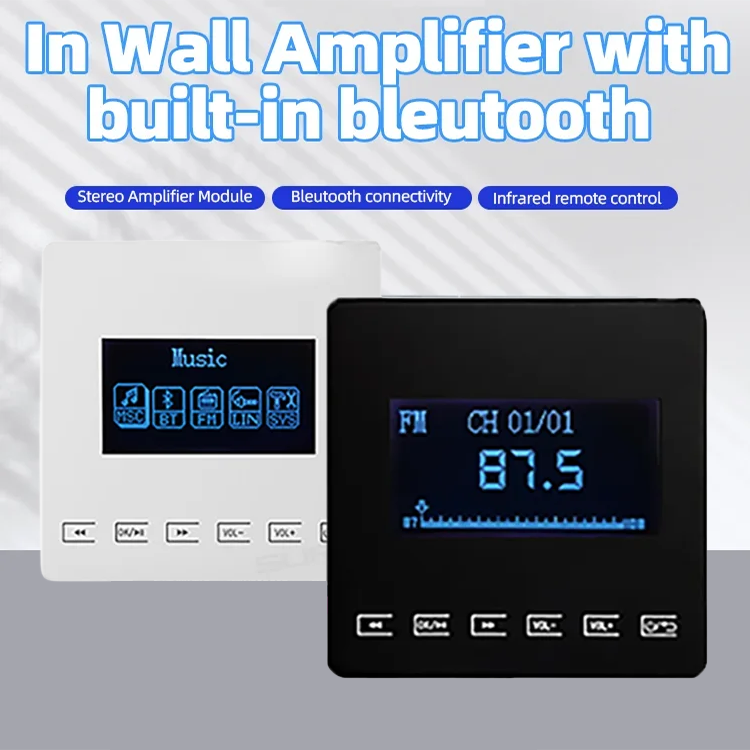 Audio Music Store - Mini Bluetooth Versterker Muurbevestiging Muziekspeler Aanraaktoets
