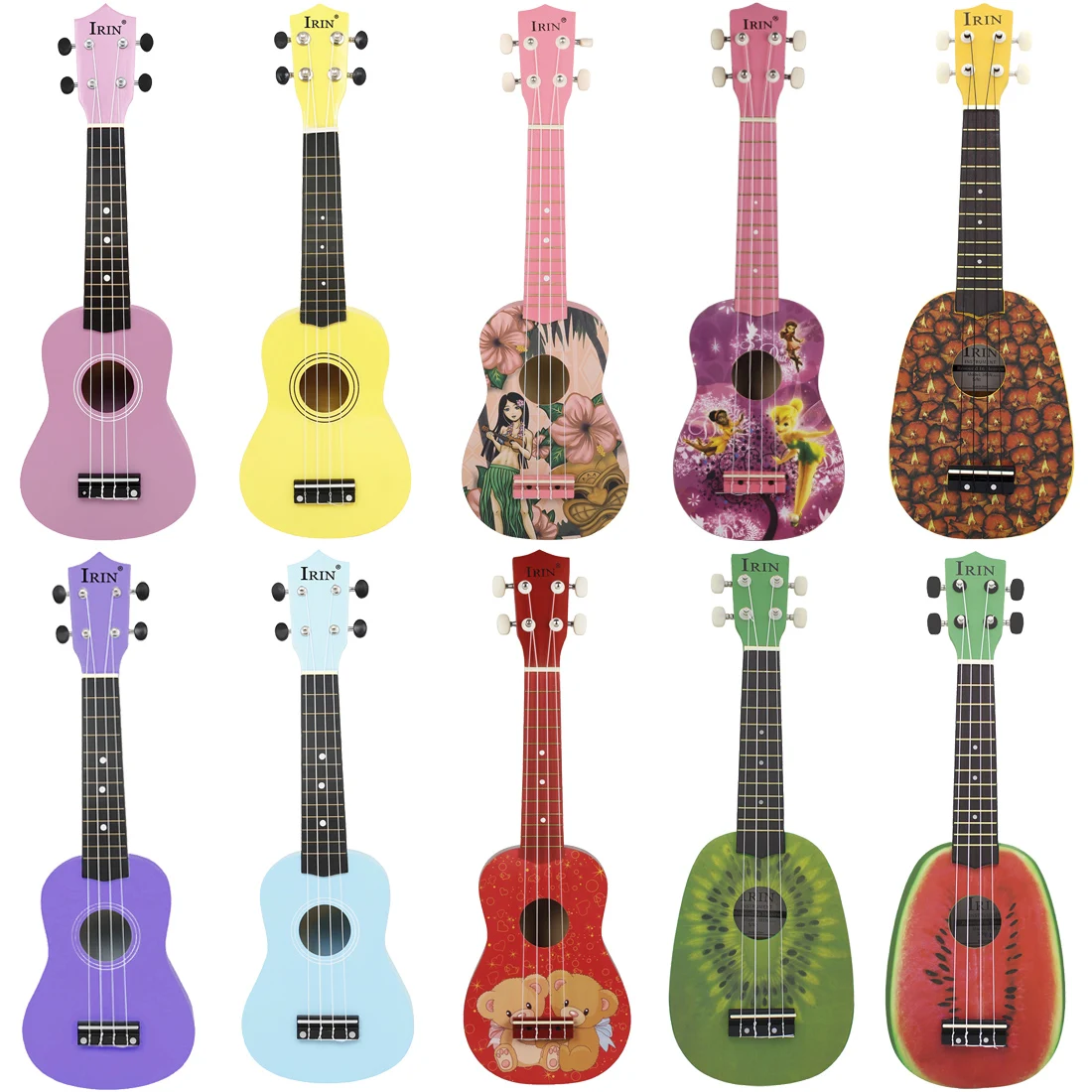 Ukulele Beginner Kit - Irin 21Inch Ukelele Hawaiiaanse Gitaar Cartoon