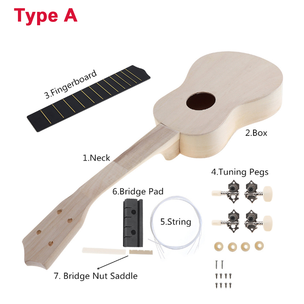 Ukulele Beginner Kit - DIY Ukelele 21 Inch Kit Herten
