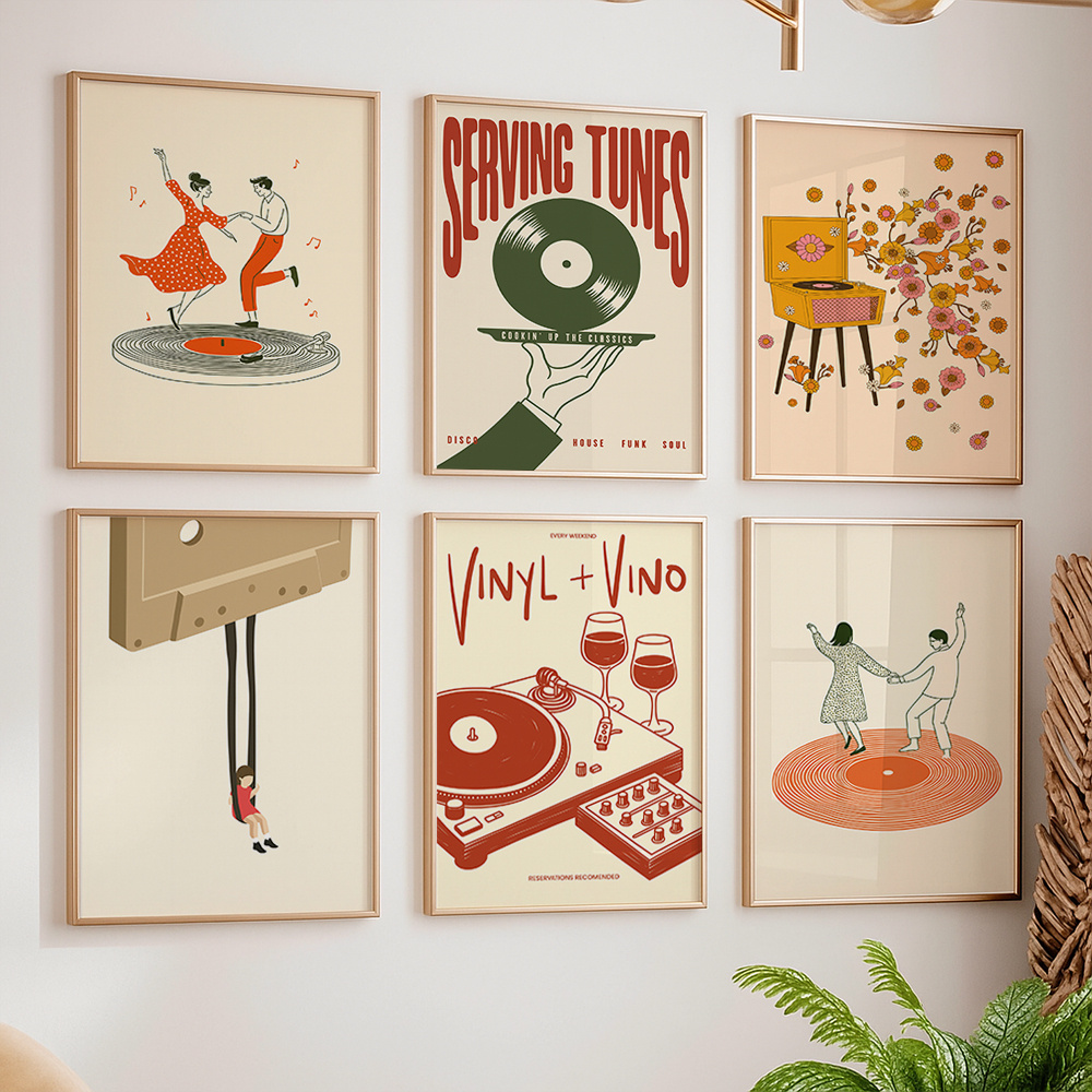 1pc Vintage Muziek Canvas Post - Audio Music Live recensie en prijs